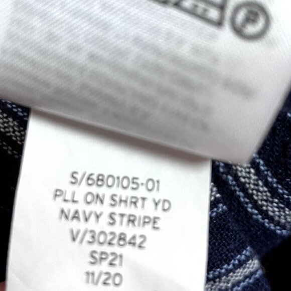 GAP Pull-on Linen Blend Navy Striped Shorts Size S - Picture 5 of 6